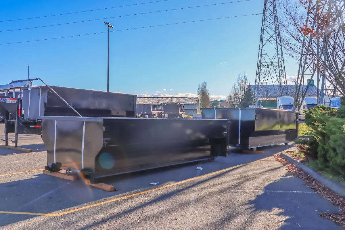 Roll-off dumpster ready for waste disposal at job site for Residential Dumpster Rental in Clifton Park